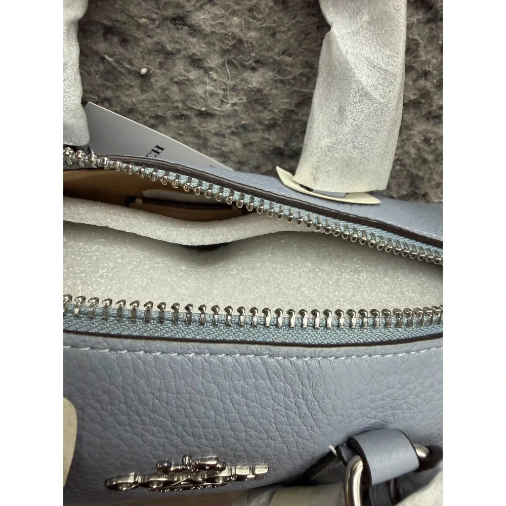 NWT Coach Lacey Pebbled Leather Crossbody Mini Barrel Bag Grey Mist CJ571